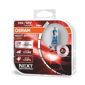 H4 - Osram Night Breaker Laser | Next Generation Autopre +150% (2 stk)