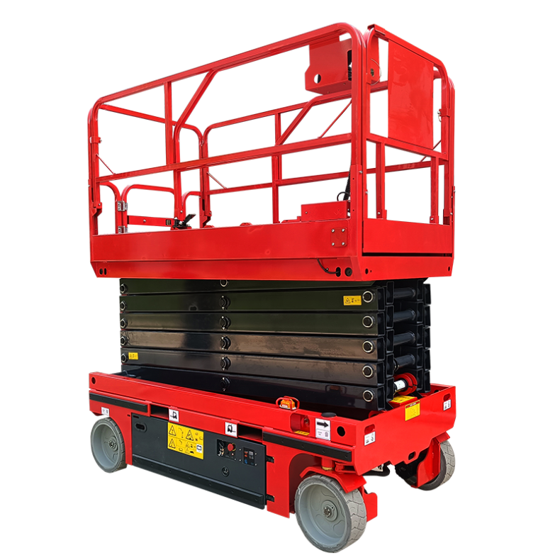 Selvk�rende sakselift 8m R�d L�ftekapacitet: 320 kg