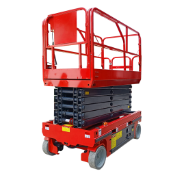 Selvk�rende sakselift 8m R�d L�ftekapacitet: 320 kg