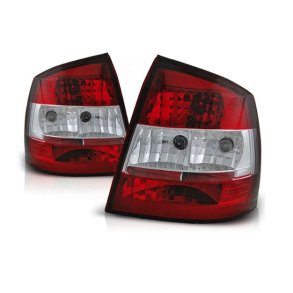Astra G. 3/5 d�rs Klare/R�d Led baglygte s�t 04.1998-03.2004