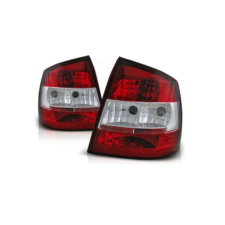 Astra G. 3/5 d�rs Klare/R�d Led baglygte s�t 04.1998-03.2004