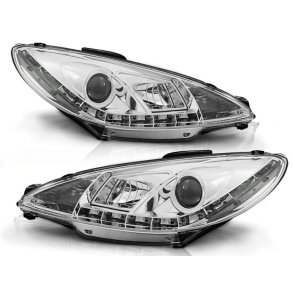 Peugeot 206. Dayline krom LED Forlygtest. 1998-2002