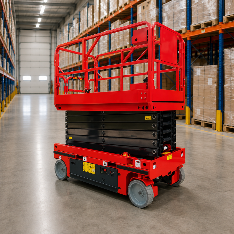 Selvk�rende saxlift 8m R�d L�ftekapacitet: 320 kg