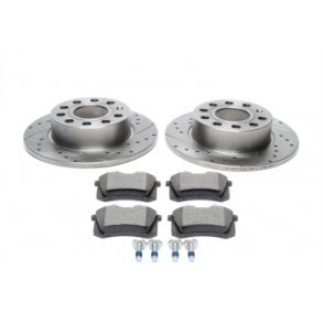 Audi/Seat/Skoda/VW (golf 5 from) 255x10mm Sports bremseskiver med klodser til to hjul bag 