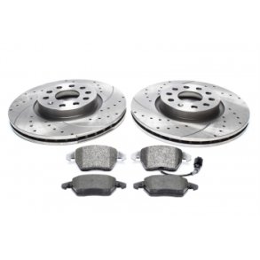 Audi A4 8K A5 314x25mm (KUN til 5x112 nav) Sports bremseskiver med klodser til to hjul for.