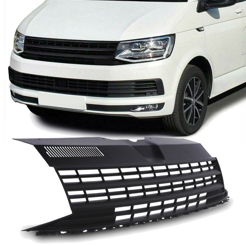 VW T6, 2015-2019 Klergitter uden emblem, sort