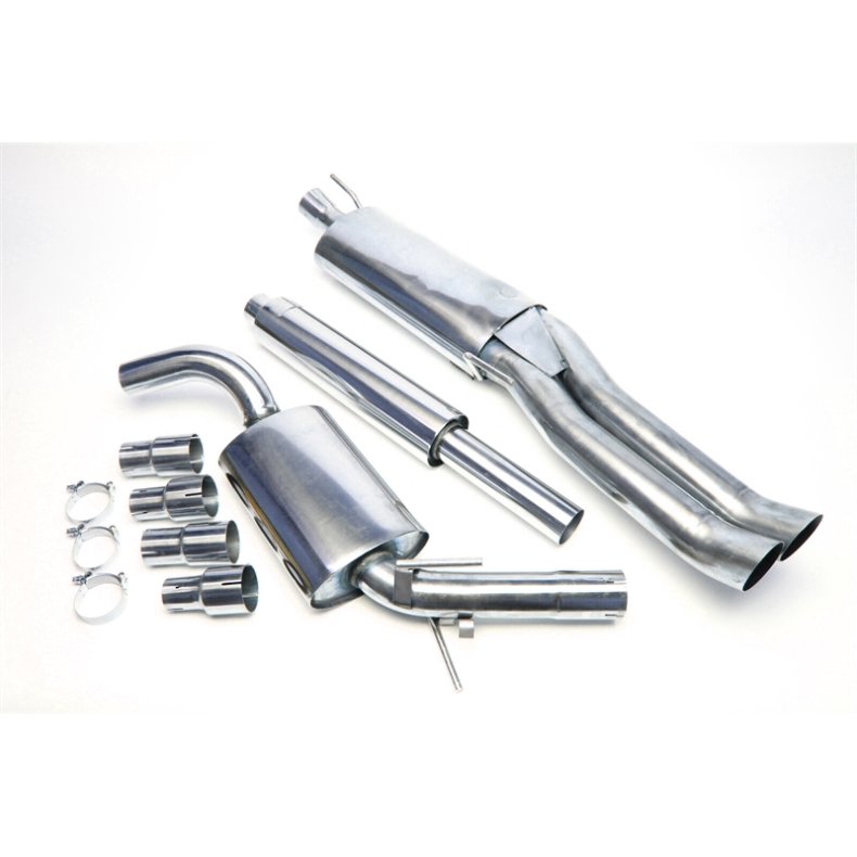 VW Golf 3 Variant + Vento 1,6-1,8-2,0-1,9TDI /16V 1991-1997<br>Rustfri Sports Udstdningsst. 2x76mm DTM