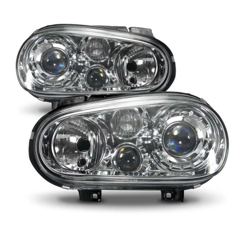 Golf IV R32 LOOK. Chrom forlygtest H7-H7-H3 (m/tgelys) 09.1997-2004