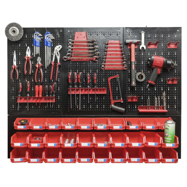 Vrktjstavle 52 dele. Plade til vrktj 400x595x25 mm. Plade til plukkasser 300x595x25 mm.