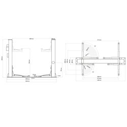 2 Sjlet autolift 4000 kg fuldautomatisk hydraulisk lift