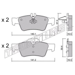 Mercedes Bremseklodser bag st til begge sider