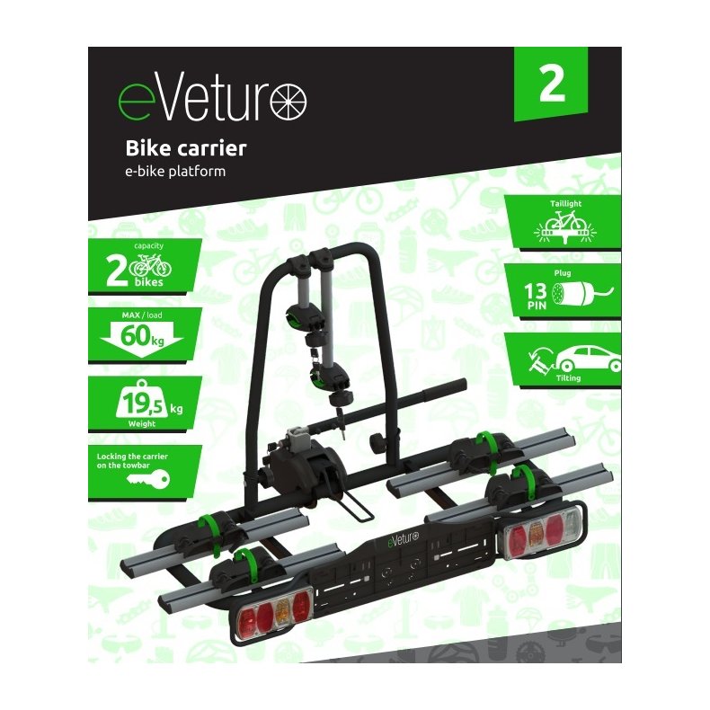 Cykelholder til el cykler. Max 60kg med lygtebom og smart vippefunktion