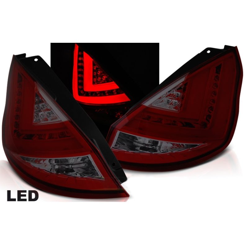 FORD FIESTA MK7 12-16 LED Baglygter Rd/Smoke.