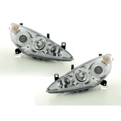 Peugeot 307. 08.2001-06.2005<br>Forlygtest, Krom Engel Eyes Med XENON-Optik-Linse & Tgelygte.