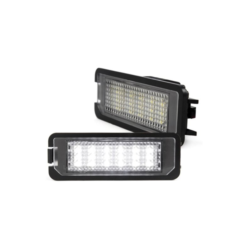 Eos, Golf 5-6-7, New Beetle, Passat 3C Sedan 05-10,  Phaeton<br>LED Nummerpladelys 2 stk.<br>TIL BILER MED CANBUS 