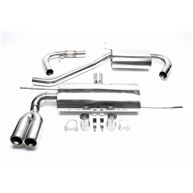 Golf 5 &amp; Audi A3 8P (Ikke Stationcar) 1,4 / 1,6 / 1,8 / 2,0 / 1,9 TDI / 2,0 TDI<br>Rustfri Sports Udstdningsst. 2x76mm