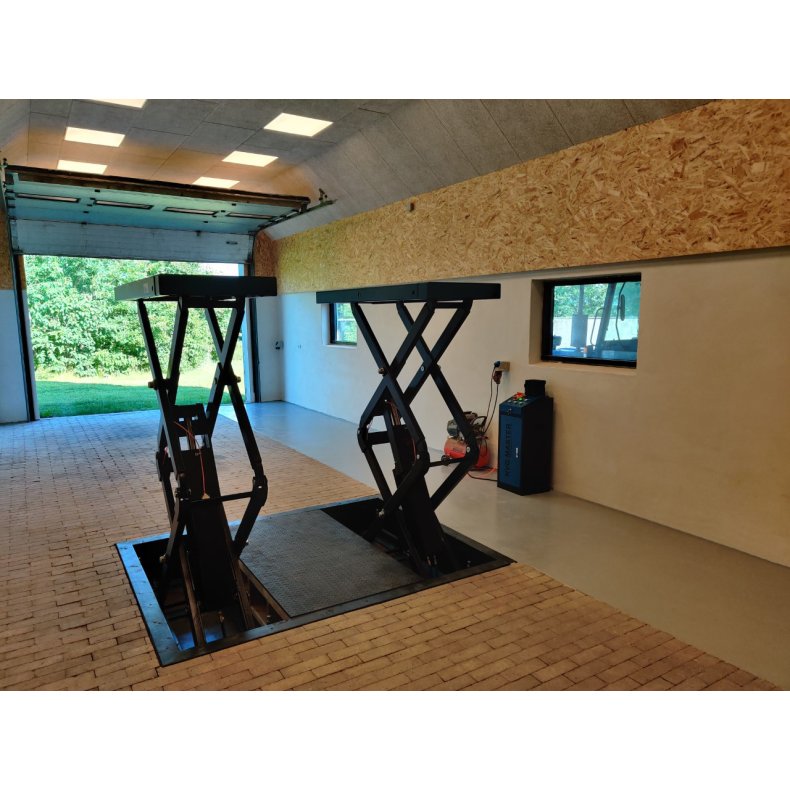 Autolift Sakselift nedsnkning i gulvet 3500 kg lftehjde 1800 mm 