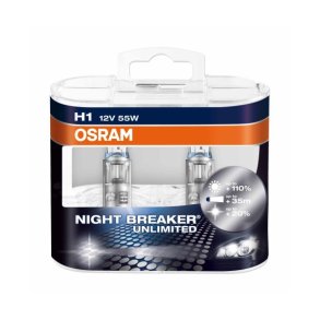 H1 - Osram Night Breaker UNLIMITED Autopre +110% 12V 55W 2 stk.