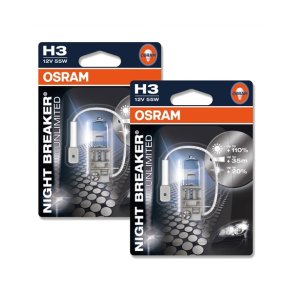H3 - Osram Night Breaker UNLIMITED Autopre +110% 12V 55W 2 stk.