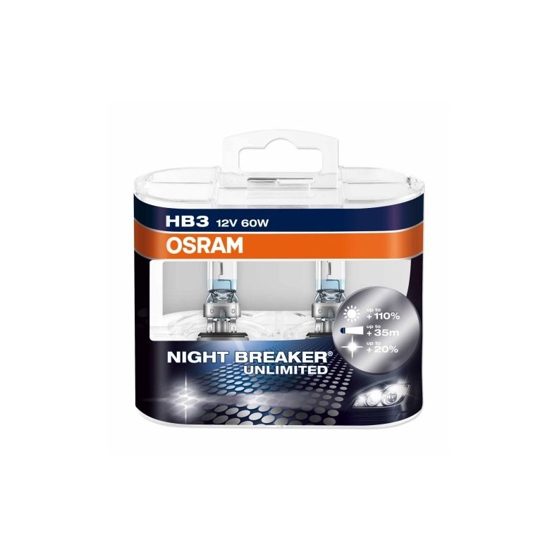 HB3 - Osram Night Breaker UNLIMITED Autopre +110% 12V 60W 2 stk.