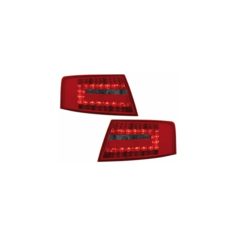 Audi A6 Sedan 07.2004 - 10.2008. LED Rd/klar baglygtest<br>med 6 ben se billedet (ikke egnet til biler med originale LED baglygter)