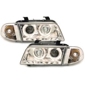 Audi A4. Angel Eyes klare forlygtest med blinklys H7-H7. 1994 -01.1999