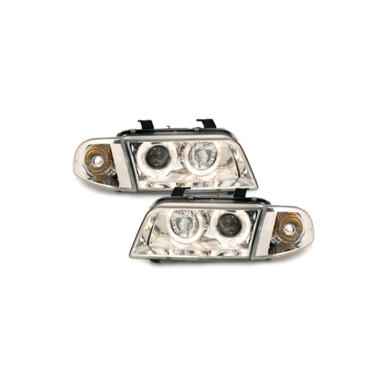 Audi A4. Angel Eyes klare forlygtest med blinklys H7-H7. 1994 -01.1999