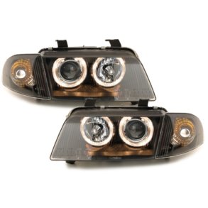 Audi A4. Angel Eyes sort forlygtest med blinklys H7-H7. 1994 -01.1999