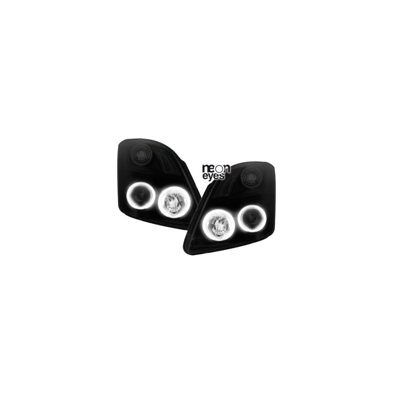 Suzuki Swift. 2005-Frem Forlygter, Angel Eyes CCFL sort, DE linse H1-H1.