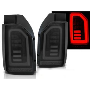 Transporter T6. Model Bagklap '2016-2020. Baglygter. Dynamiske blinklys & LED-BAR. Mrk / Sort / Hvid